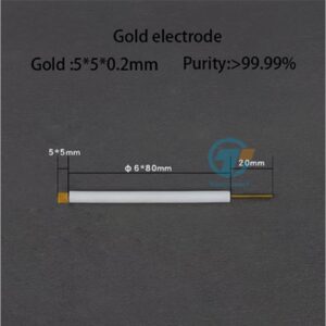 Gold sheet electrode, Rod length 8 cm, 5*5*0.2 mm