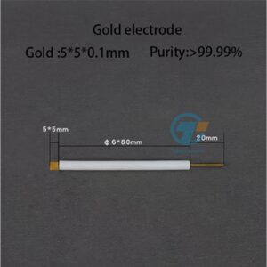 Gold sheet electrode, Rod length 8 cm, 5*5*0.1 mm