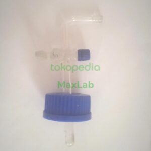 Adaptor dengan tutup ulir, kran gelas (Destillation Adapter Screw Cap)