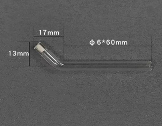 Bend pipe 4mm sand core salt bridge, glass, 60 mm