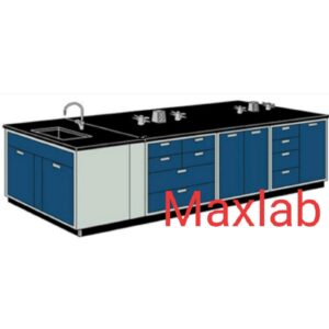 Meja Laboratorium, Laboratory Working Table Island Bench, Version 2