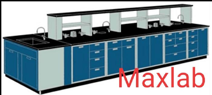 Meja Laboratorium, Laboratory Working Table Island Bench, Version 3