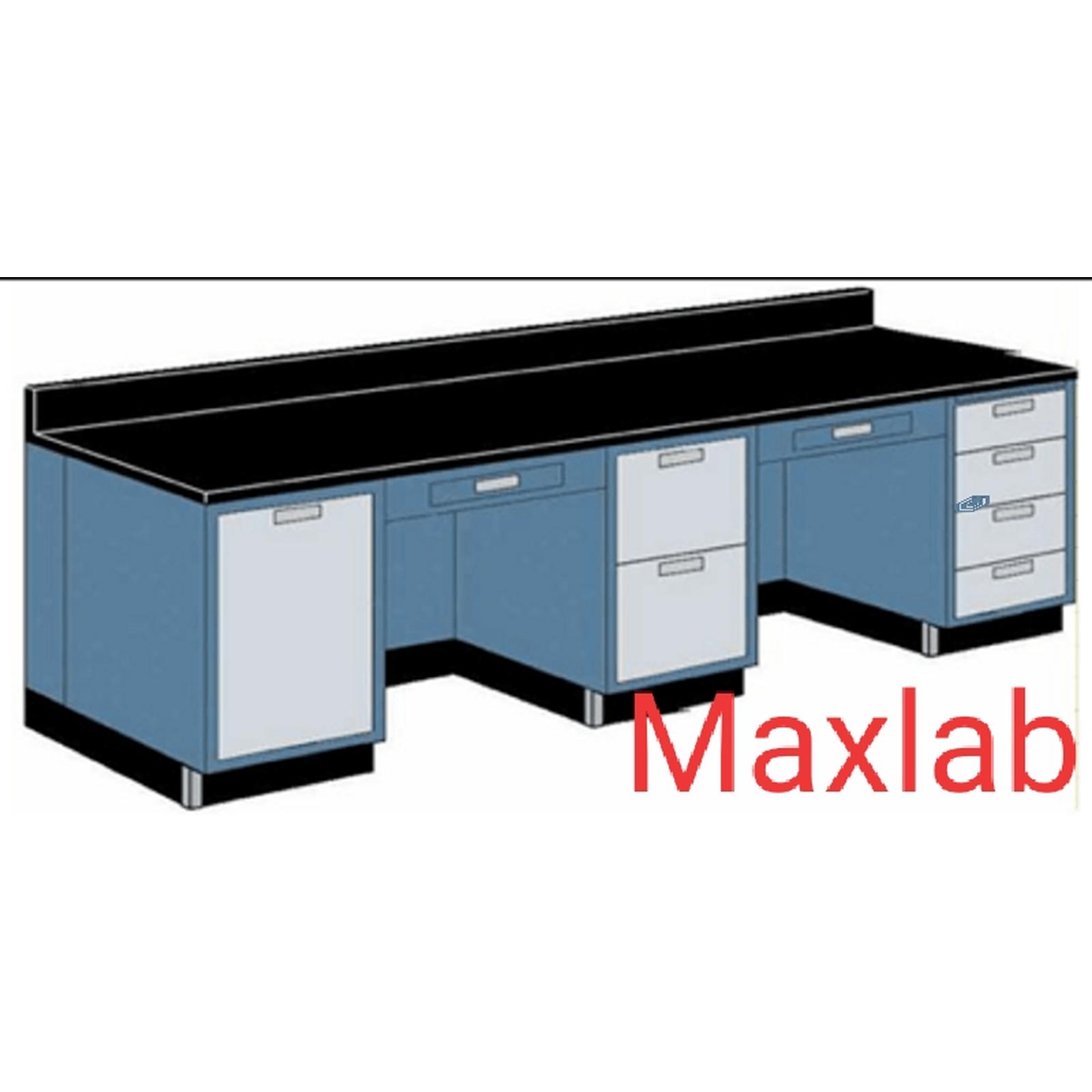 Meja Laboratorium Dinding, Laboratory Table Wall Bench, Version 2