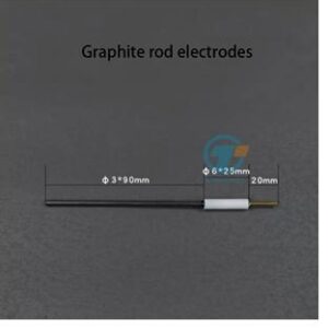 Graphite rod electrode, 6*25 mm, C-Dimension: 3*90 mm