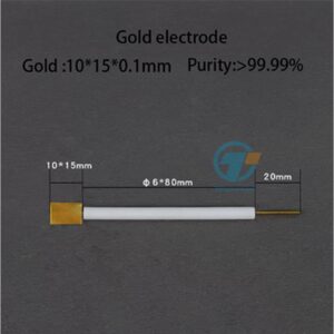 Gold sheet electrode, Rod length 8 cm, 10*15*0.1 mm
