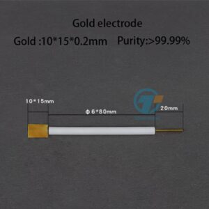 Gold sheet electrode, Rod length 8 cm, 10*20*0.1 mm