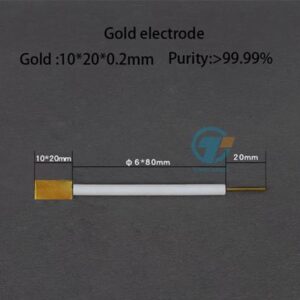 Gold sheet electrode, Rod length 8 cm, 10*30*0.1 mm