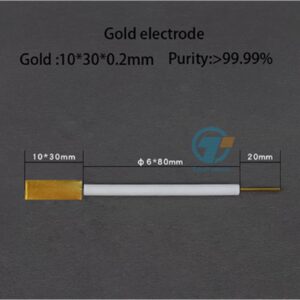 Gold sheet electrode, Rod length 8 cm, 10*30*0.2 mm