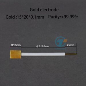 Gold sheet electrode, Rod length 8 cm, 15*20*0.1 mm