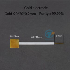 Gold sheet electrode, Rod length 8 cm, 20*20*0.2 mm