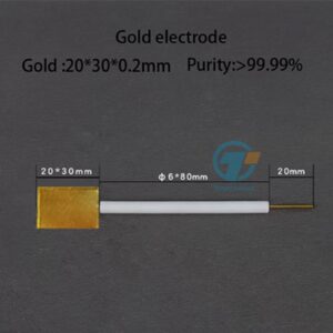 Gold sheet electrode, Rod length 8 cm, 20*30*0.2 mm