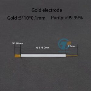 Gold sheet electrode, Rod length 8 cm, 5*10*0.1 mm