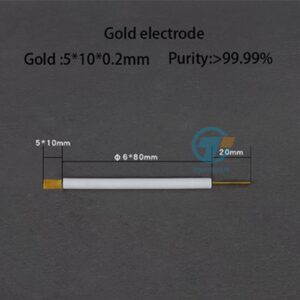 Gold sheet electrode, Rod length 8 cm, 5*10*0.2 mm